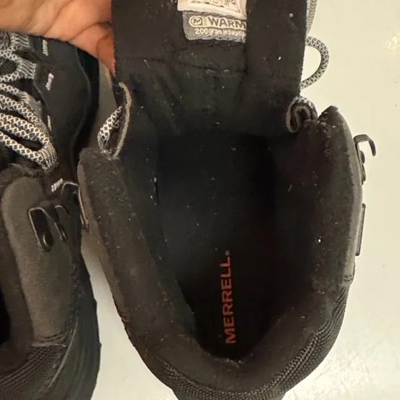 Merrell Black Hiking Boots with Gray Laces - Picture 7 of 9